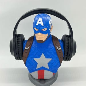 Captain America Headphone Stand | Marvel-Themed Desk Decor | Unique Headphone Holder for Fans
