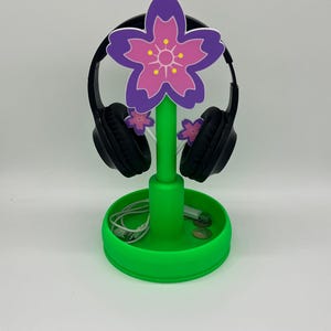 Sakura Headphone Stand – Floral Headset Holder for Gamers and Streamers