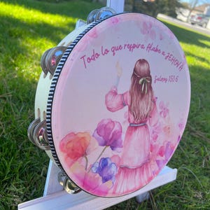 Panderos Personalizados para danza cristiana y bodas