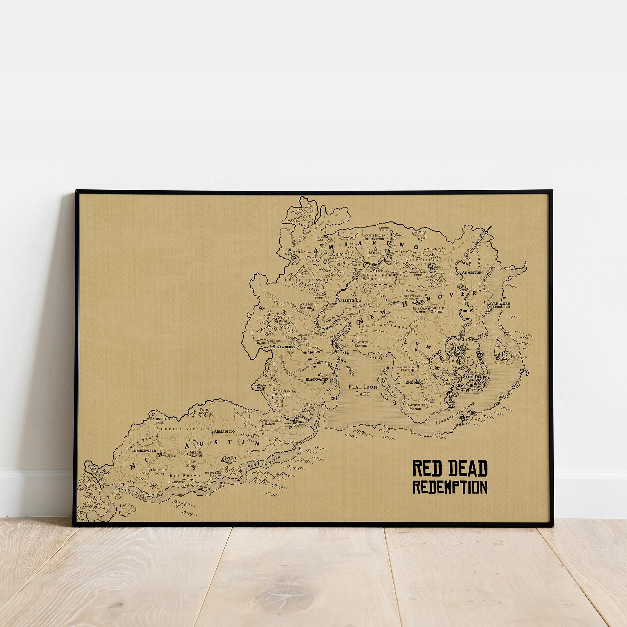 Red dead redemption map - Etsy 日本