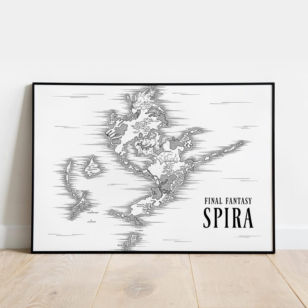 Map Of Spira Final Fantasy X Etsy Il Mcbe 