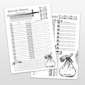 D&D Creative DM Initiative Trackers *PDF DOWNLOAD* Fillable