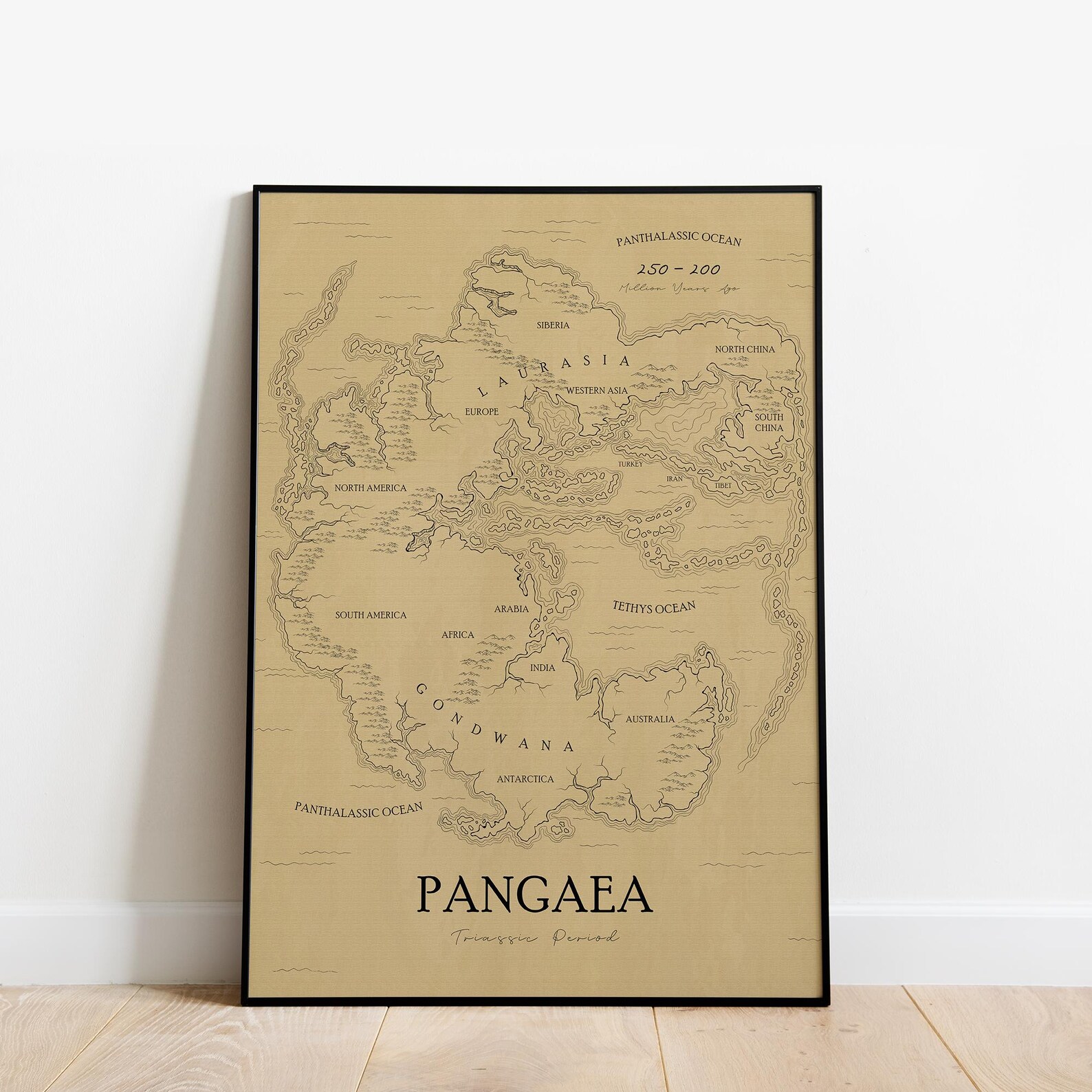 Panage Map Map of Pangaea - Etsy