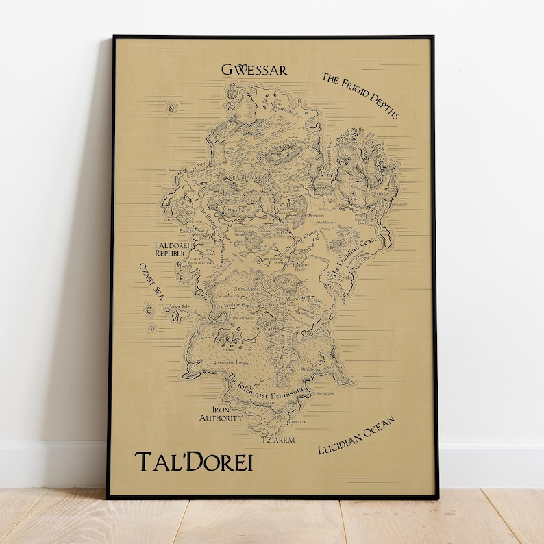 Tal Map Exandria Map Regions: Tal'dorei | Marquet | Wildemount | Issylra - Etsy