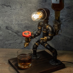 Steampunk Alcohol Handcrafted Dispenser, Liquor Whisky Decanter, Man Cave, Valentines Day gift for him, Bar Decor, Drink Home Bar