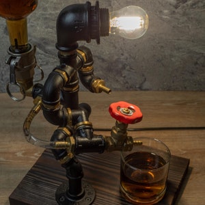 Alcohol dispenser, Whiskey Dispenser, Alcohol dispenser, Firefighter Gift for Him, Man Cave Decor, Handcrafted Industrial Dispenser, Rum Tap