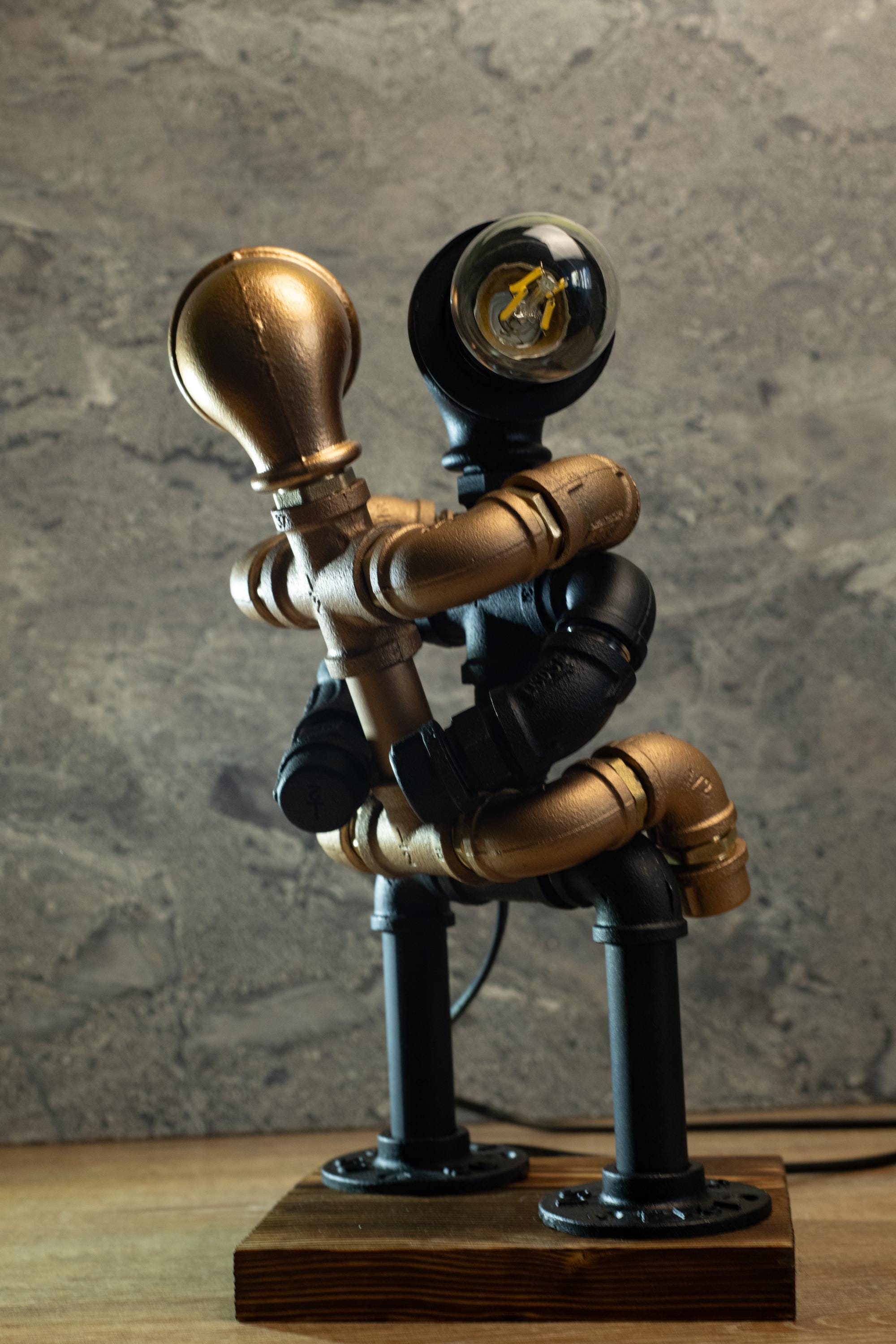 Steampunk Handcrafted Lamp, Industrial Desk Lamp, Pipe Robot Lamp ...
