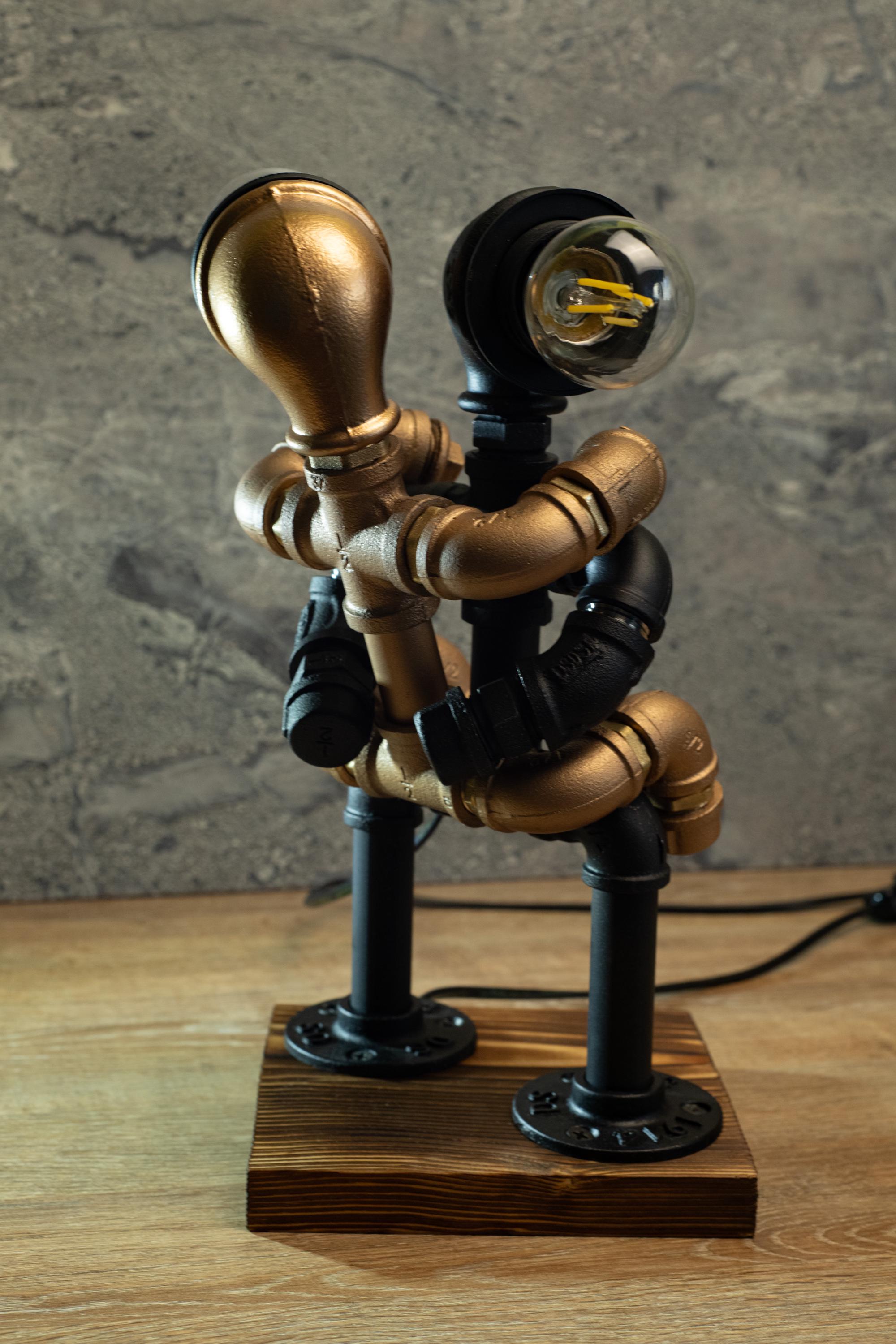 Steampunk Handcrafted Lamp, Industrial Desk Lamp, Pipe Robot Lamp ...