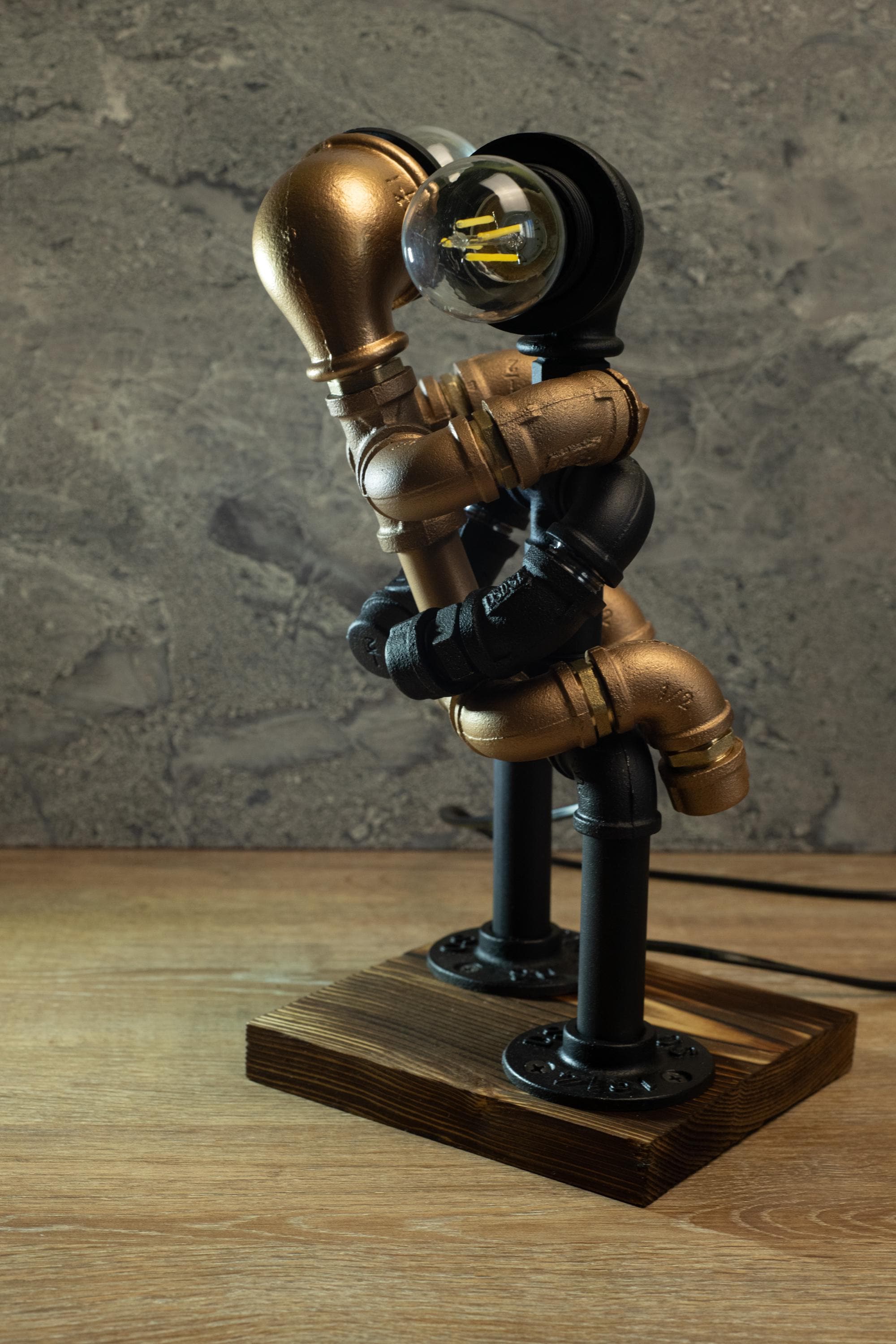 Steampunk Handcrafted Lamp, Industrial Desk Lamp, Pipe Robot Lamp ...