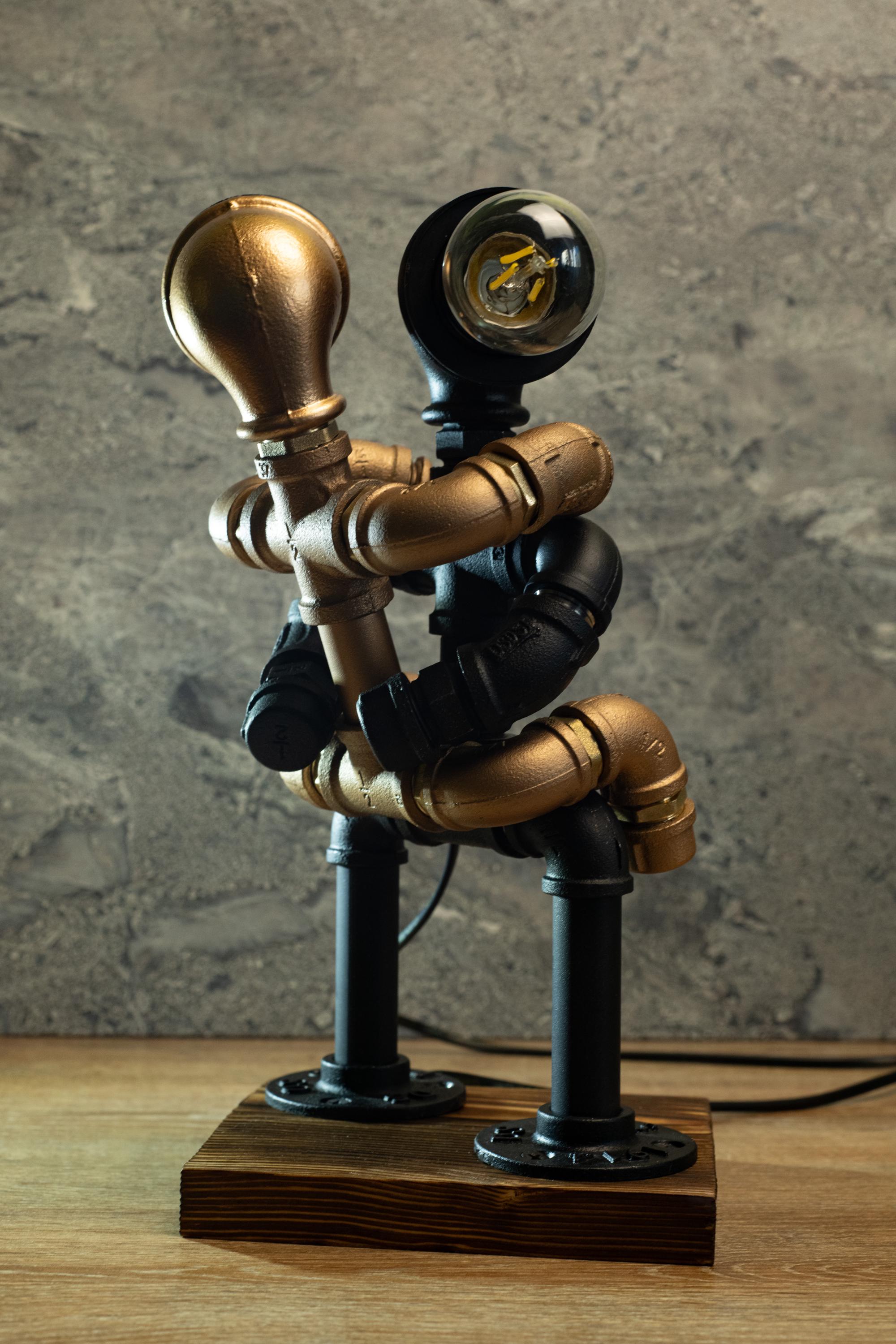 Steampunk Handcrafted Lamp, Industrial Desk Lamp, Pipe Robot Lamp ...