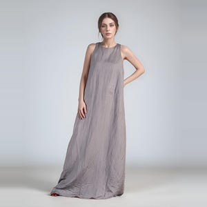 Linen Maxi Dress, Casual Linen Dress, Minimalist Maxi Dress, Boho Summer Linen Dress, Plus Size Linen Sleeveless Dress