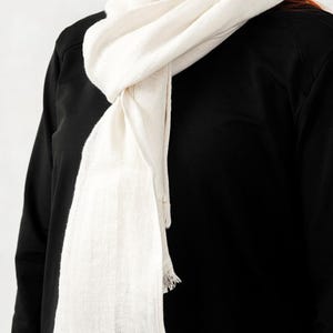 Oversized Linen Scarf, Long Soft Linen Shawl for Women and Men, Breathable Gift for Her