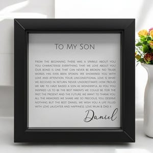 Sohn Gedicht Druck | Geschenk für Sohn | Sohn Karte | Gerahmten Sohn Gedicht | Geburtstag | Hochzeit | Weihnachten
