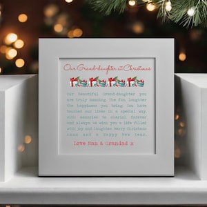 Carte de Noël personnalisée de luxe avec poème |  Carte de Noël spéciale pour petite-fille | Poème de petite-fille