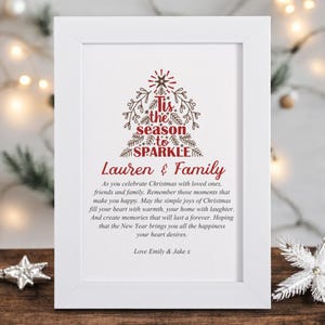 Weihnachten funkeln Luxus personalisierte Weihnachtsgedicht Karte | Einzigartiges Familien-Weihnachtsgeschenk | Spezielle Freund Weihnachtskarte | Weihnachtsgedicht