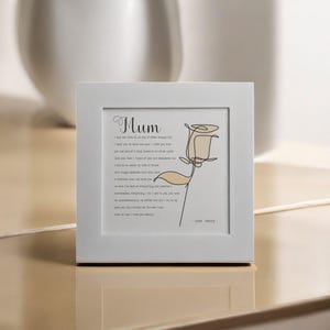 Ti amo teneramente, biglietto personalizzato per la mamma incorniciabile / biglietto per la festa della mamma / biglietto per il compleanno della mamma / biglietto per il matrimonio della mamma / biglietto per il Natale della mamma