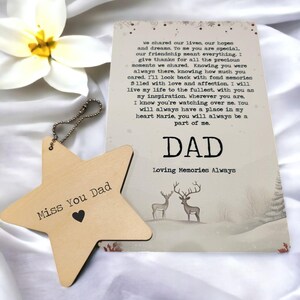 Tarjeta de recuerdo personalizada para tumba y decoración de árbol / En memoria amorosa, regalo de duelo / recuerdo
