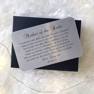 Mamma nel giorno del mio matrimonio Biglietto d'auguri personalizzato / Madre della sposa / Madre dello sposo / Sposi novelli