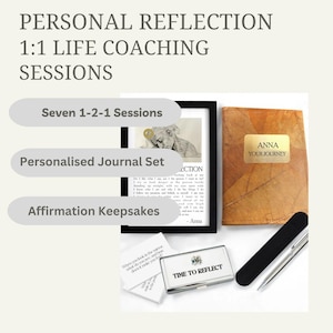 Reflexión personal Coaching de vida Sesiones 1:1 / Inspiración / Motivación / Establecimiento de objetivos / Afirmaciones / Manifestación / Autocuidado