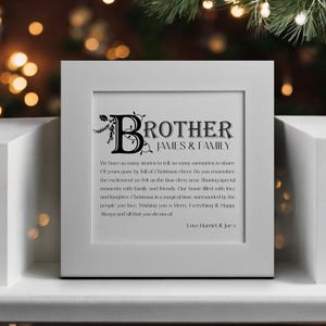 Luxe BROTHER gepersonaliseerde kerstkaart met gedicht | Unieke kerstcadeaukaart voor broer | Speciale kerstkaart voor broer | Broedergedicht