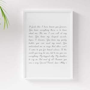 Freundschaft gerahmtes Gedicht | Personalisierter Druck | Freund Geburtstagsgeschenk | Freund Weihnachtsgeschenk | Freund Gedicht | Hochzeitsgeschenk