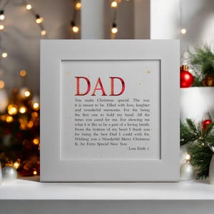 Luxus Papa personalisierte Gedicht Weihnachtskarte | Einzigartige Weihnachten Geschenk Karte Besondere Weihnachtskarte für Papa | Papa Gedicht