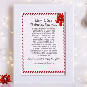 Cartão de Natal de luxo personalizado para mamãe e papai | Presente de Natal exclusivo para pais | Poema especial para mamãe e papai | Poema de Natal