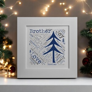 Carte WordArt personnalisée de sapin de Noël | Carte de famille personnalisée | Carte de Noël personnalisée | Cadeau carte de Noël unique