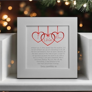 Sem você Cartão de Natal com poema de amor personalizado | Esposa | Marido | Namorado | Namorada | Noivo Noiva | Parceiro