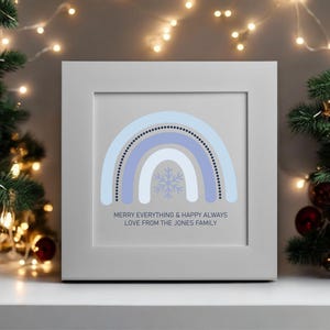 MERRY EVERYTHING Luxe gepersonaliseerde kerstkaart | Pak van 5 | Unieke kerstcadeaukaart | Speciale kerstkaart | Familie en vrienden