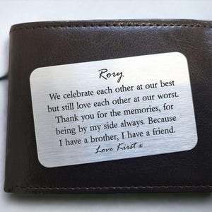 Gepersonaliseerde Wallet Card voor Brother | Kerstmis | Bruiloft | Verjaardag | Elke gelegenheid | Broedergedicht
