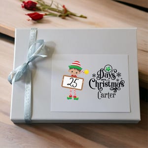Children&#39;s Personalised Countdown Advent Puzzle Calendar Box | Santa&#39;s Daily Surprises | Personalised Puzzle Box | Kids Christmas Countdown