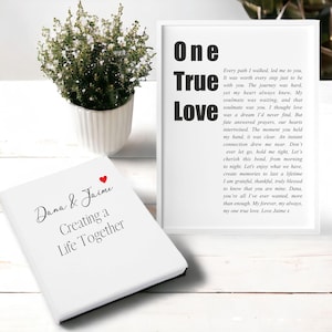Conjunto de poemas emoldurados e cadernos para casais | Lista de desejos | Livro de memórias para casais, presente de dia dos namorados, namorada, esposa, aniversário, motivos pelos quais te amo