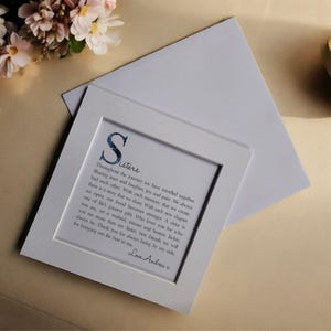 Luxus SISTER personalisierte Gedicht-Karte | Einzigartige Schwester Geschenkkarte | Besondere Karte für Schwester | Schwester Gedicht | Geburtstag | Weihnachten | Hochzeit