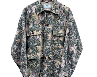 Vintage 80s Bushlan South Texas Camouflage Hunting Jacket 4-Pocket