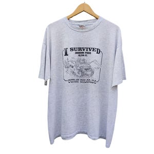 Vintage I Survived  Imogene Pass Ouray 13,114FT Colorado Funny T-Shirt