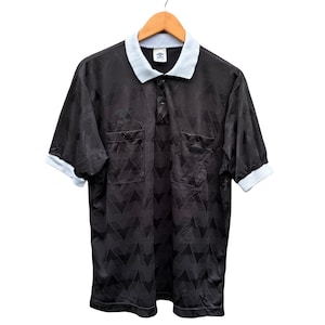 Vintage 90s Umbro Referee Jersey Black Triangle pattern Size  XL