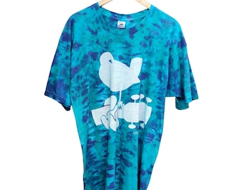 Vintage 1994 Woodstock Concierto Tie Dye Camiseta