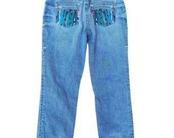 Vaqueros COOGI vintage Y2K para mujer, bordados, con bolsillo y denim colorido de pierna recta.