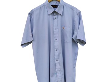 Camicia a maniche corte vintage Camel Brand, stile minimalista