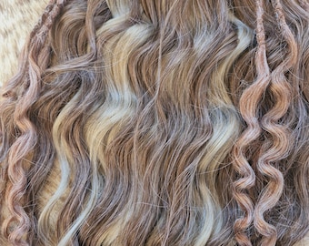 Light Blonde and Rose-Brown Loose Waves with Dread-Curls Set