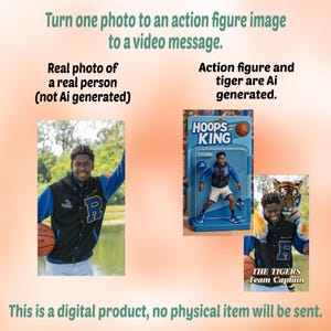 Actionfigur Personalisiertes Video, Ihr Foto zur Actionfigur zum Video. Mp4 Digital Download, Einzigartiges Basketball Player Geschenk, Videobotschaft.