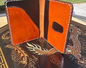 Cartera minimalista ultradelgada: piel de grano completo, diseño compacto