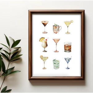 Watercolor Cocktail Posters - Digital Download PACKAGE