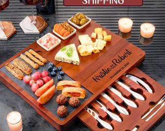 Personalized Charcuterie Board, Wedding Gift, Corporate Gift, Realtor Closing Gift, Housewarming Engagement Gift, Unique Mother's Day Gift