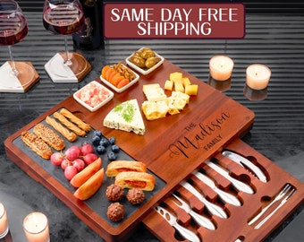 Personalized Charcuterie Board, Wedding Gift for Newlywed, Housewarming Gift, Engagement Present Bridal Shower Gift, 50th anniversary gifts