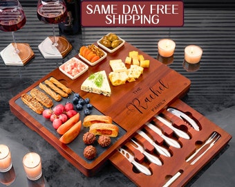 Charcuterie Board Personalized, Wedding Gifts for the Couple, Home Decor, Housewarming Gifts for Women, Bride Gift from Maid of Honor, Mrs