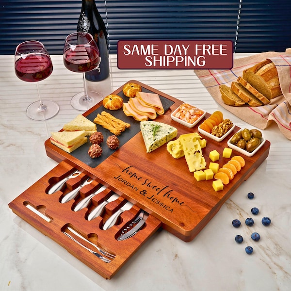 Personalized Charcuterie Board, Cutting Board, Hostess Gift for Couple, Home Gift, Wedding Gift, Housewarming Gift, Unique Engagement Gift