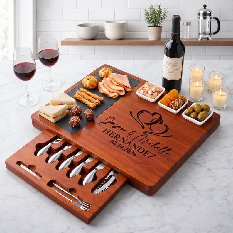 Personalized Charcuterie Board Set Cheese Board, Custom Wedding Gift ...