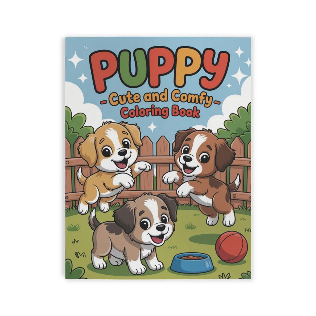 Color Book Pupped Puppy Coloring Book | Customizable Kids Activity Pages - Etsy